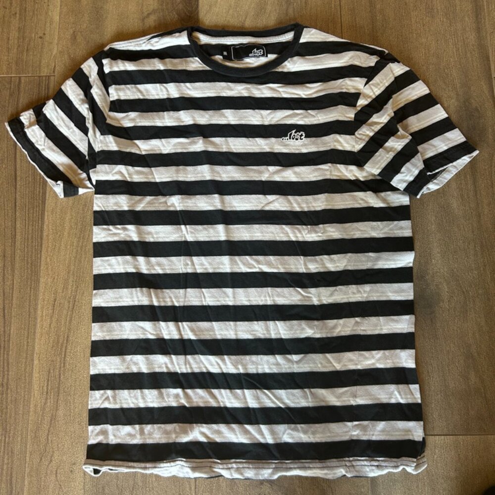 ...lost Mens Striped Tshirt Med